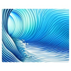 Nature s Beauty; Ocean Waves One Side Premium Plush Fleece Blanket (medium) by GardenOfOphir