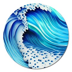 Blue Water Reflections Magnet 5  (round) by GardenOfOphir