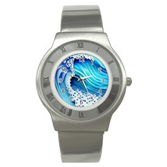 Blue Water Reflections Stainless Steel Watch by GardenOfOphir