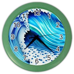 Blue Water Reflections Color Wall Clock by GardenOfOphir