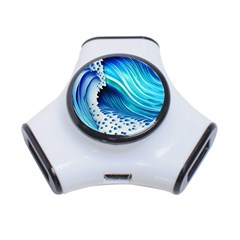 Blue Water Reflections 3-port Usb Hub by GardenOfOphir