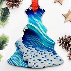 Blue Water Reflections Christmas Tree Ornament (two Sides) by GardenOfOphir