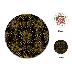 Pattern Seamless Gold 3d Abstraction Ornate Playing Cards Single Design (round) by Ravend