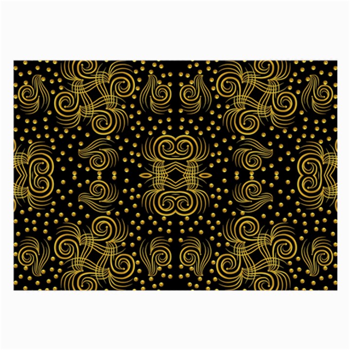 Pattern Seamless Gold 3d Abstraction Ornate Large Glasses Cloth (2 Sides)