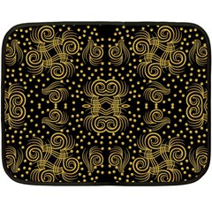 Pattern Seamless Gold 3d Abstraction Ornate Fleece Blanket (mini) by Ravend