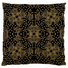 Pattern Seamless Gold 3d Abstraction Ornate Large Cushion Case (two Sides) by Ravend