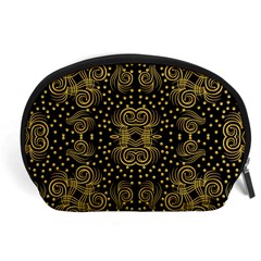 Pattern Seamless Gold 3d Abstraction Ornate Accessory Pouch (large) by Ravend