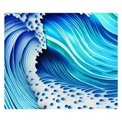 Blue Water Reflections One Side Premium Plush Fleece Blanket (small)