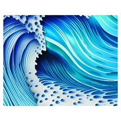 Blue Water Reflections One Side Premium Plush Fleece Blanket (medium) by GardenOfOphir