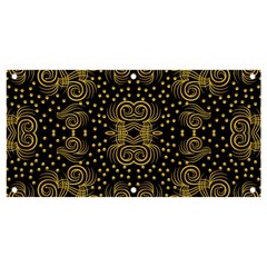 Pattern Seamless Gold 3d Abstraction Ornate Banner And Sign 4  X 2  by Ravend