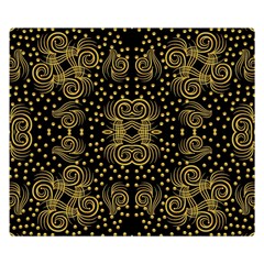 Pattern Seamless Gold 3d Abstraction Ornate One Side Premium Plush Fleece Blanket (small)