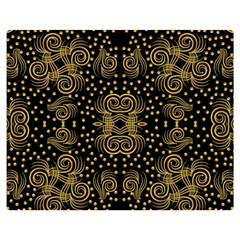 Pattern Seamless Gold 3d Abstraction Ornate One Side Premium Plush Fleece Blanket (medium) by Ravend