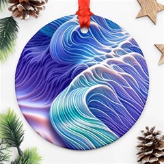 Majestic Ocean Waves Ornament (round) by GardenOfOphir