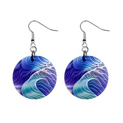 Majestic Ocean Waves Mini Button Earrings by GardenOfOphir