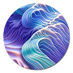 Majestic Ocean Waves Magnet 5  (round) by GardenOfOphir