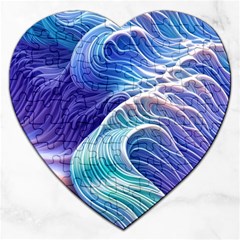 Majestic Ocean Waves Jigsaw Puzzle (heart) by GardenOfOphir