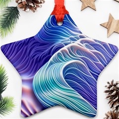 Majestic Ocean Waves Star Ornament (two Sides) by GardenOfOphir