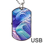 Majestic Ocean Waves Dog Tag USB Flash (One Side) Front