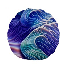 Majestic Ocean Waves Standard 15  Premium Round Cushions by GardenOfOphir