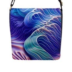 Majestic Ocean Waves Flap Closure Messenger Bag (l) by GardenOfOphir