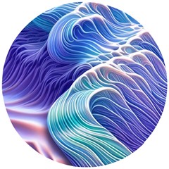 Majestic Ocean Waves Wooden Puzzle Round by GardenOfOphir