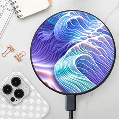 Majestic Ocean Waves Wireless Fast Charger(black) by GardenOfOphir