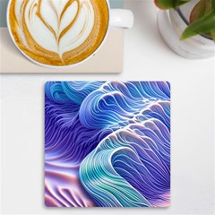 Majestic Ocean Waves Uv Print Square Tile Coaster  by GardenOfOphir