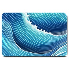 Simple Summer Wave Pattern Large Doormat by GardenOfOphir