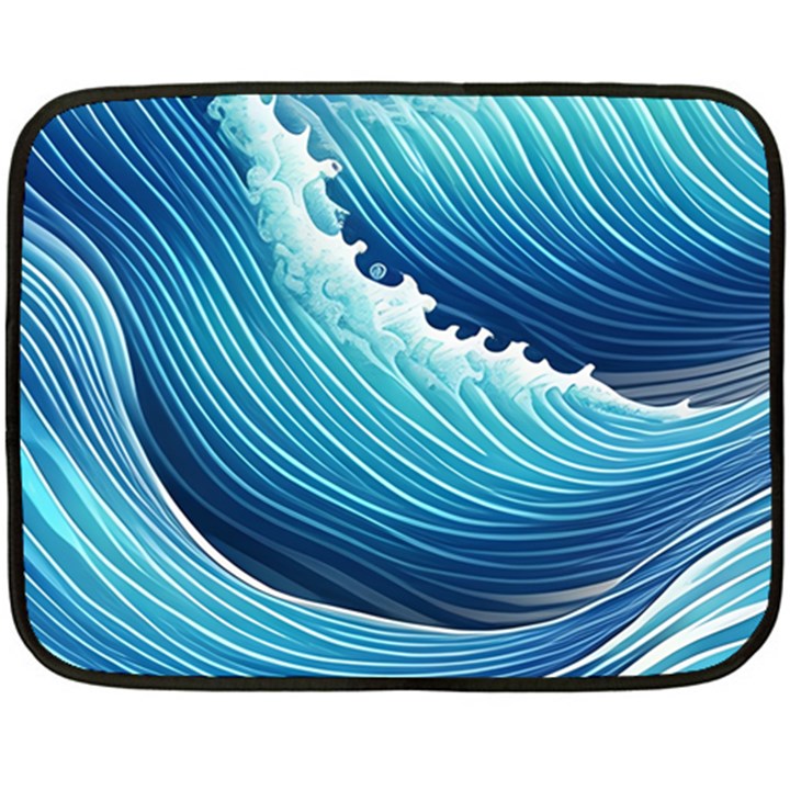 Simple Summer Wave Pattern Fleece Blanket (Mini)