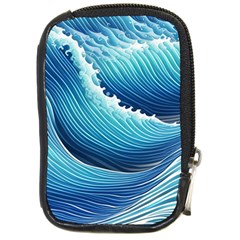 Simple Summer Wave Pattern Compact Camera Leather Case by GardenOfOphir