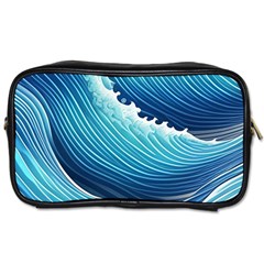 Simple Summer Wave Pattern Toiletries Bag (two Sides) by GardenOfOphir