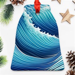 Simple Summer Wave Pattern Bell Ornament (two Sides) by GardenOfOphir