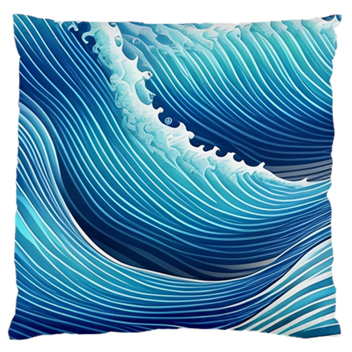 Simple Summer Wave Pattern Large Cushion Case (Two Sides)