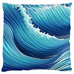 Simple Summer Wave Pattern Standard Premium Plush Fleece Cushion Case (Two Sides) Front