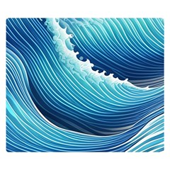 Simple Summer Wave Pattern Premium Plush Fleece Blanket (small) by GardenOfOphir