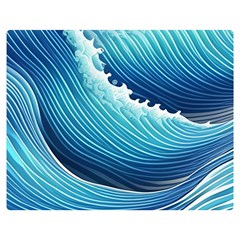 Simple Summer Wave Pattern Premium Plush Fleece Blanket (medium) by GardenOfOphir