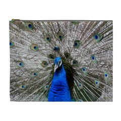 Peacock Bird Animal Feather Nature Colorful Cosmetic Bag (xl) by Ravend