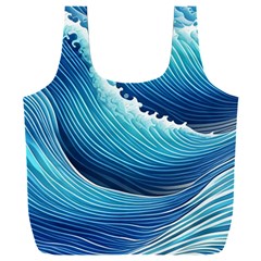 Simple Summer Wave Pattern Full Print Recycle Bag (xxl) by GardenOfOphir