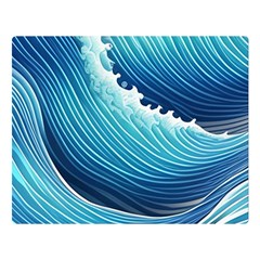 Simple Summer Wave Pattern One Side Premium Plush Fleece Blanket (large) by GardenOfOphir