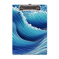 Simple Summer Wave Pattern A5 Acrylic Clipboard by GardenOfOphir