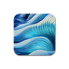 Sea Of Blue Rubber Square Coaster (4 Pack) by GardenOfOphir