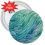 Wave Of The Ocean 3  Buttons (10 pack)  Front