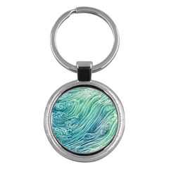 Wave Of The Ocean Key Chain (round) by GardenOfOphir