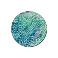 Wave Of The Ocean Rubber Coaster (round) by GardenOfOphir