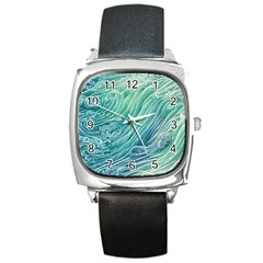 Wave Of The Ocean Square Metal Watch by GardenOfOphir