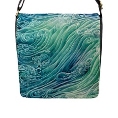 Wave Of The Ocean Flap Closure Messenger Bag (l) by GardenOfOphir