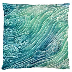 Wave Of The Ocean Standard Premium Plush Fleece Cushion Case (one Side) by GardenOfOphir