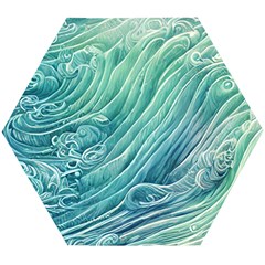 Wave Of The Ocean Wooden Puzzle Hexagon by GardenOfOphir