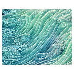 Wave Of The Ocean One Side Premium Plush Fleece Blanket (medium) by GardenOfOphir