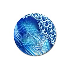 Wave Beach Iii Magnet 3  (round) by GardenOfOphir